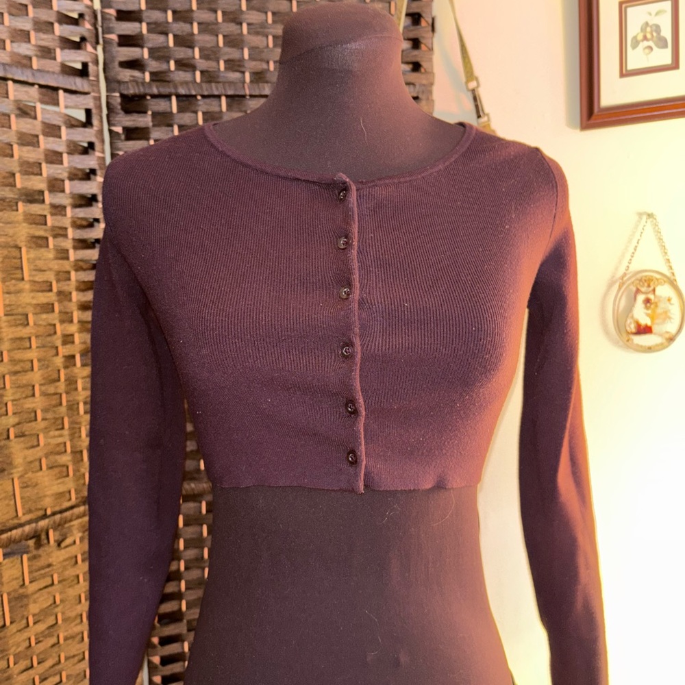 Sunday Best Purple Cropped Cardigan